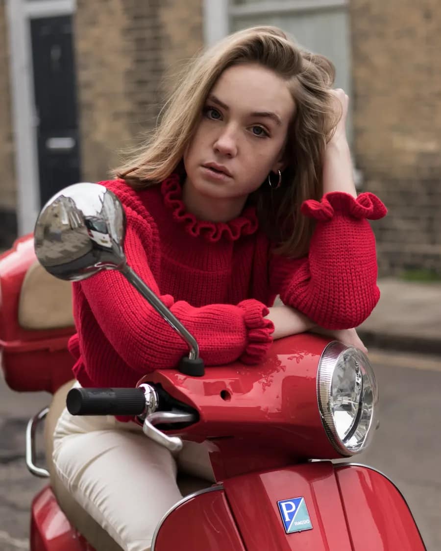 Bold red fashion portrait on location by Immortal Photography