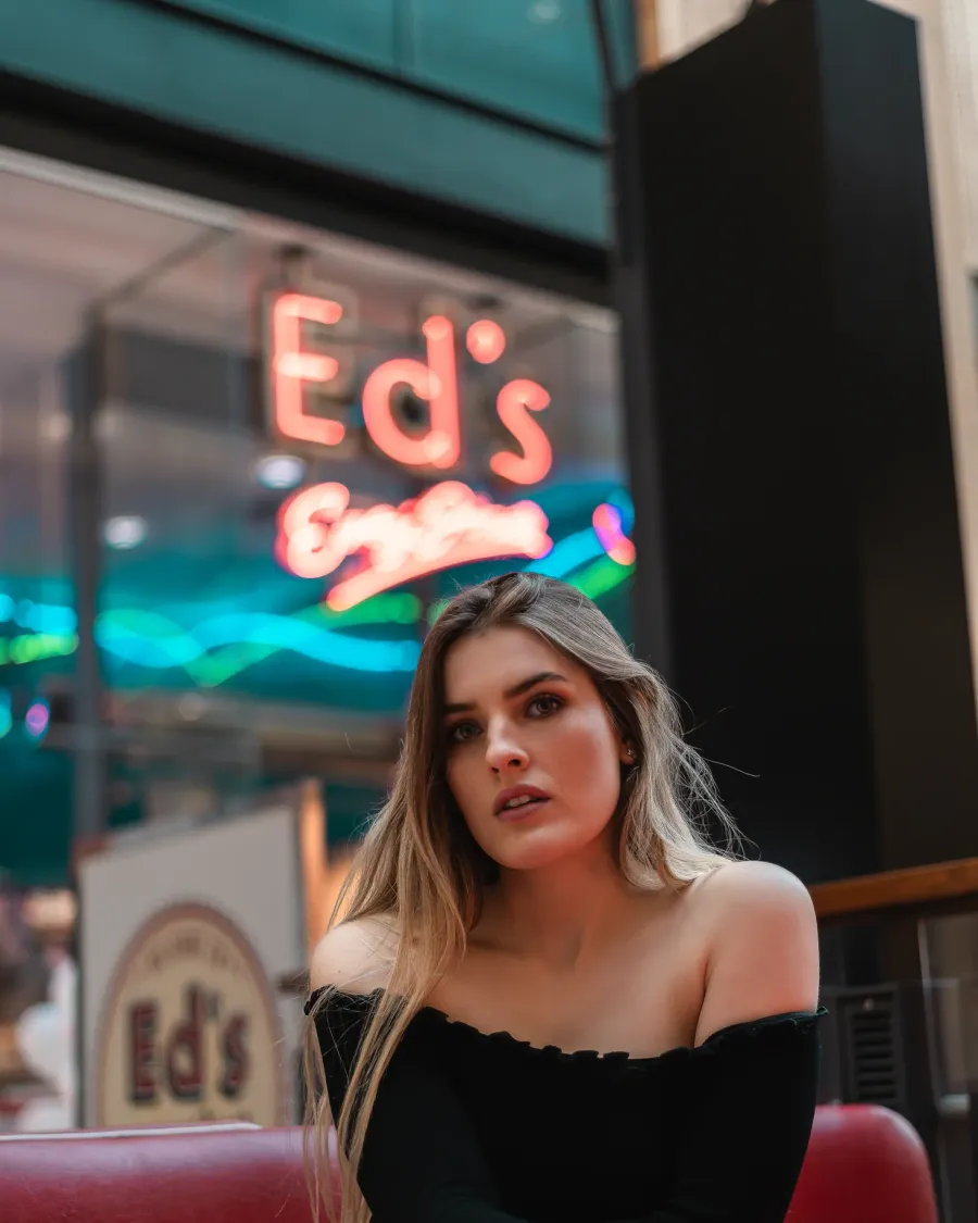 Moody neon fashion portrait by Immortal Photography
