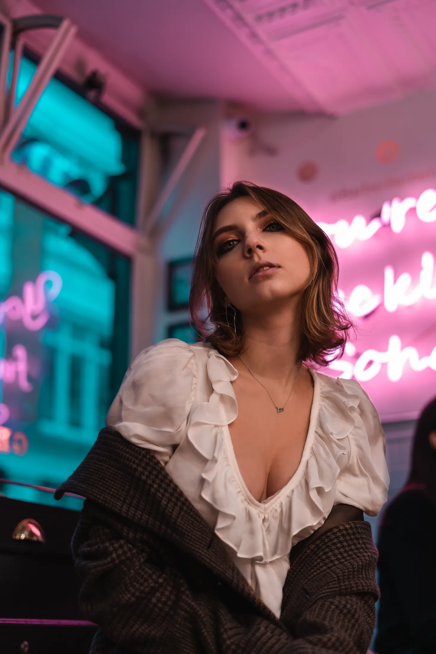 Editorial neon portrait